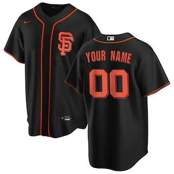 mens nike black san francisco giants alternate replica cust